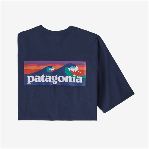 Patagonia Mens Boardshort Logo Pocket Responsibili Tee - Stone Blue